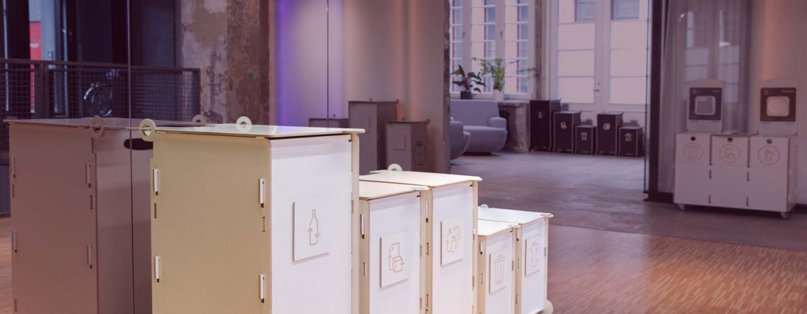 Separate collection of waste – Sortaider sorting bins with recycling instructions for effective waste management