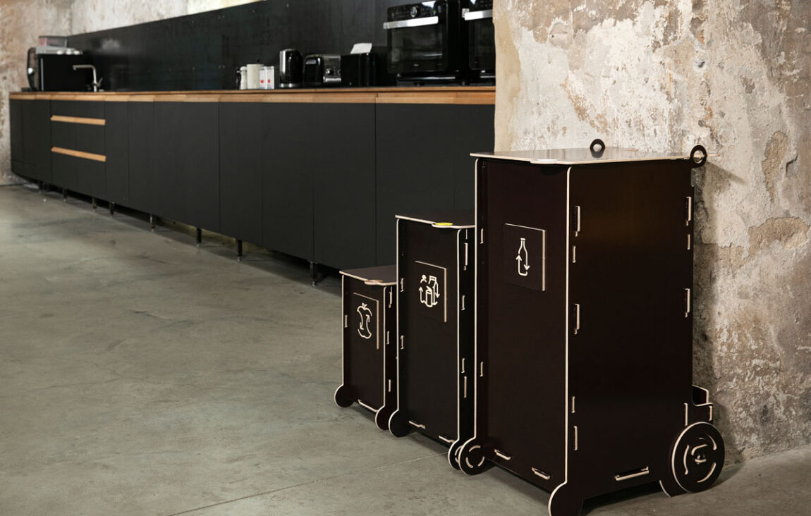 Recycling bins for commercial interiors that support consistent waste sorting across teams.