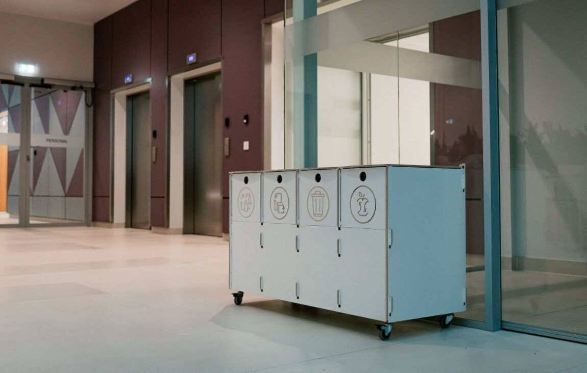 Recycling bins for waste sorting to support efficient and organized recycling.