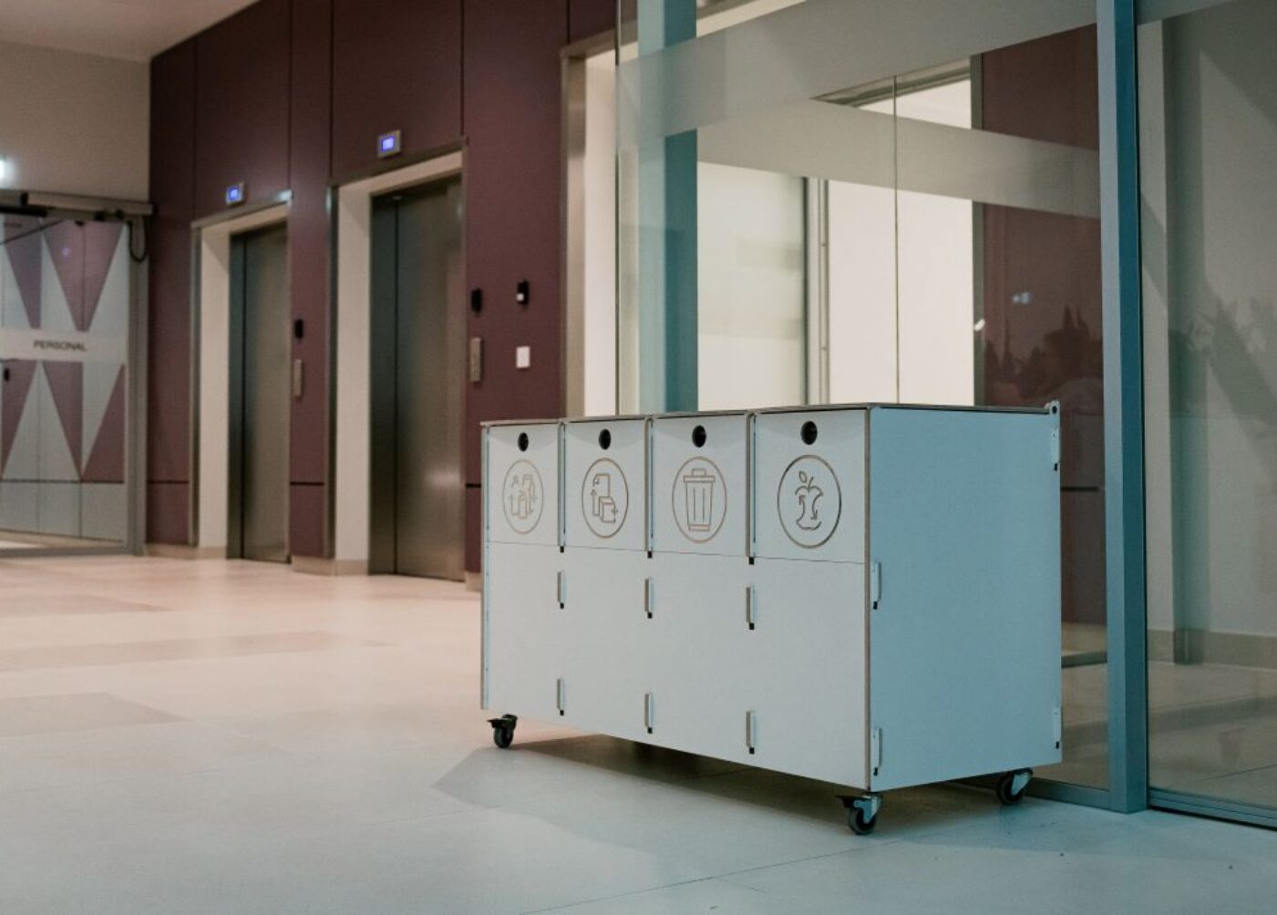 Recycling bins for waste sorting to support efficient and organized recycling.